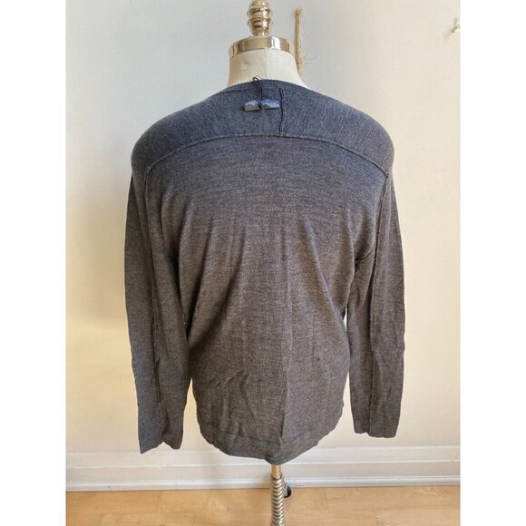 GOODMAN Brand "MVP" v-notch gray sweater sz Large New merino wool - Picture 4 of 6